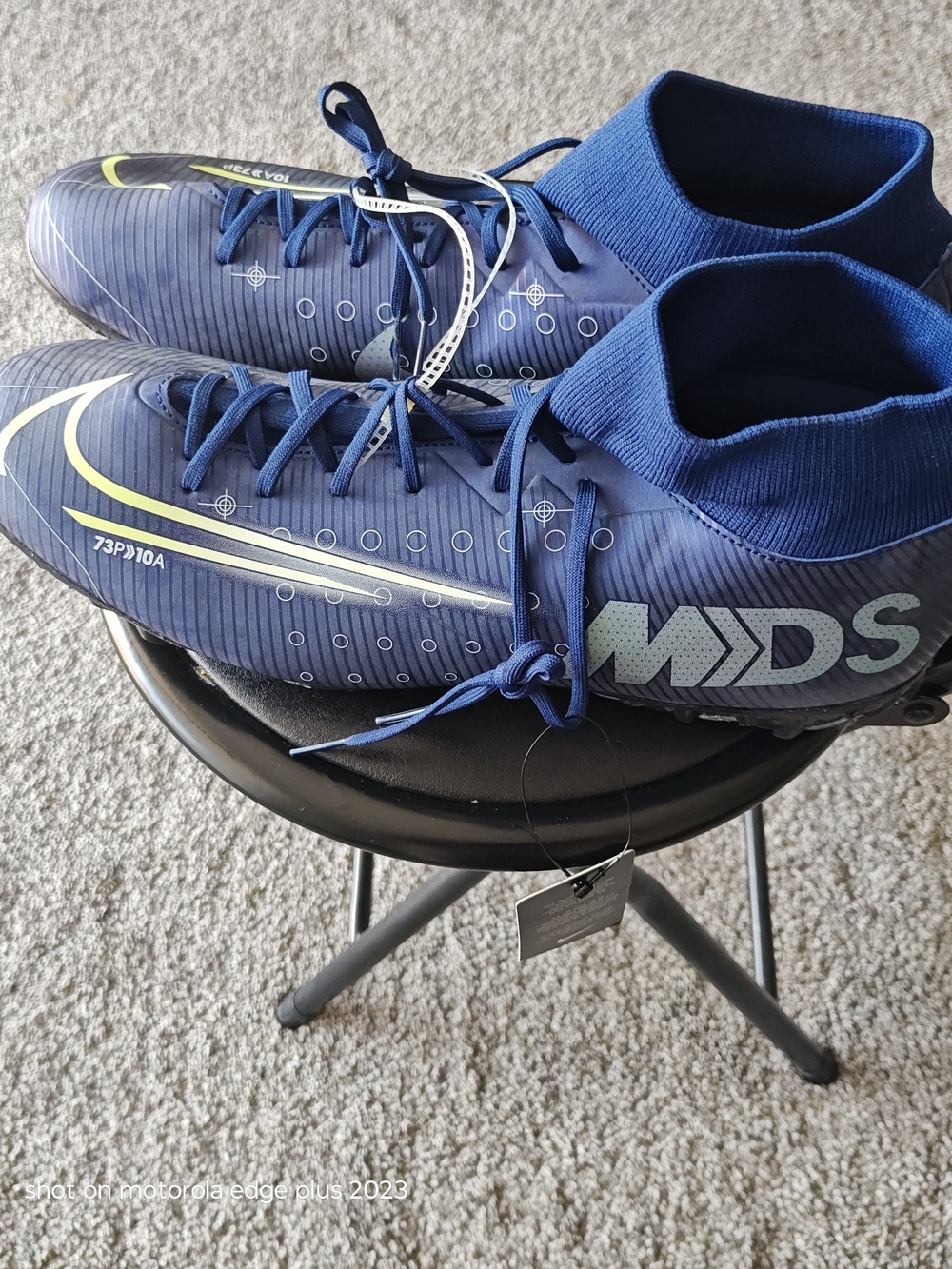 Nike Mercurial Men's Navy Blue Indoor Soccer Cleats Size 13 806436-401
